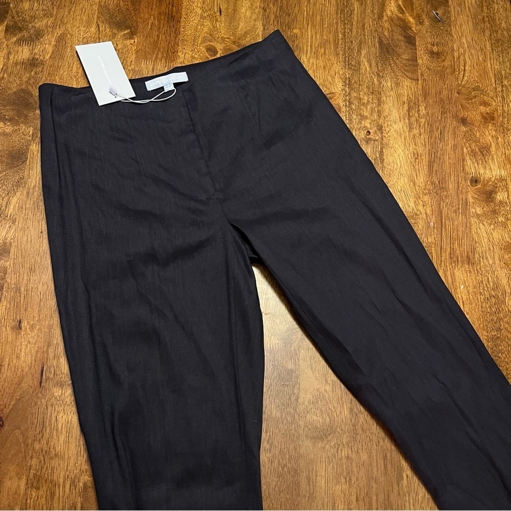 NWT Antonio Melani Kendall Linen Trouser Career Core Pants Navy Size 2 - Picture 2 of 14